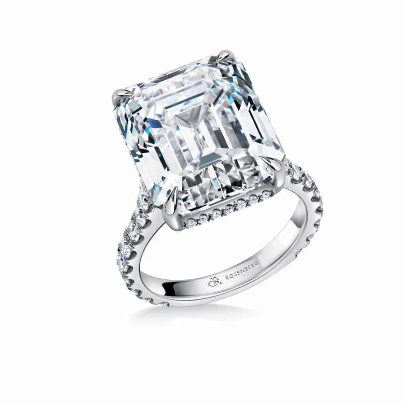 17 Carat D Flawless Emerald Cut Diamond Ring