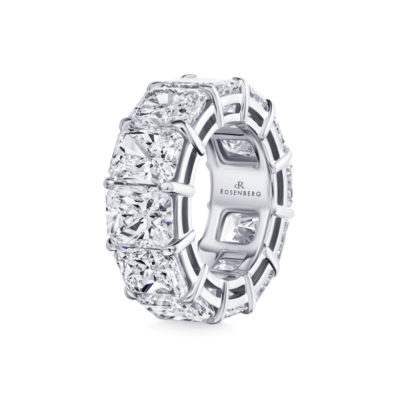 18ct G – H VVS1 – VS2 Eternity Band Radiant Cut Diamond Ring