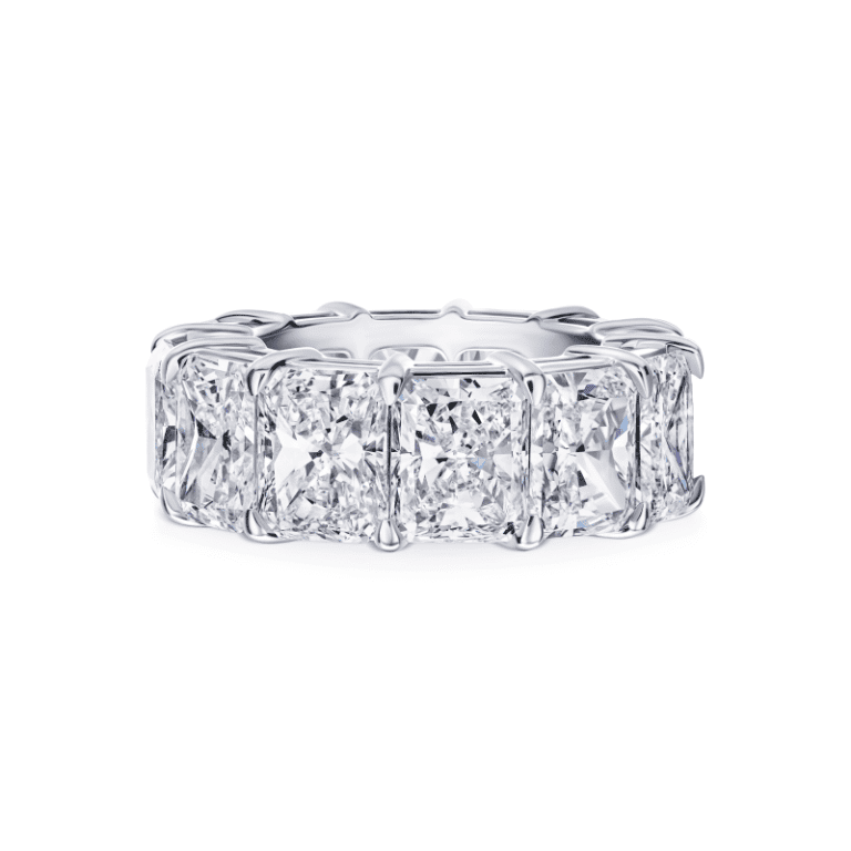 18ct G – H VVS1 – VS2 Eternity Band Radiant Cut Diamond Ring