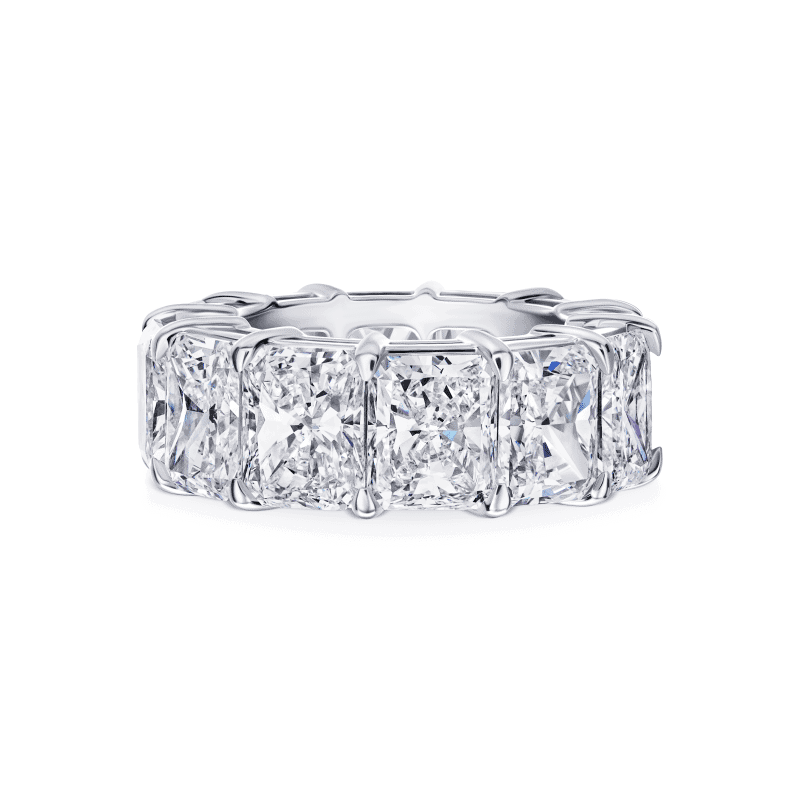 18ct G – H VVS1 – VS2 Eternity Band Radiant Cut Diamond Ring