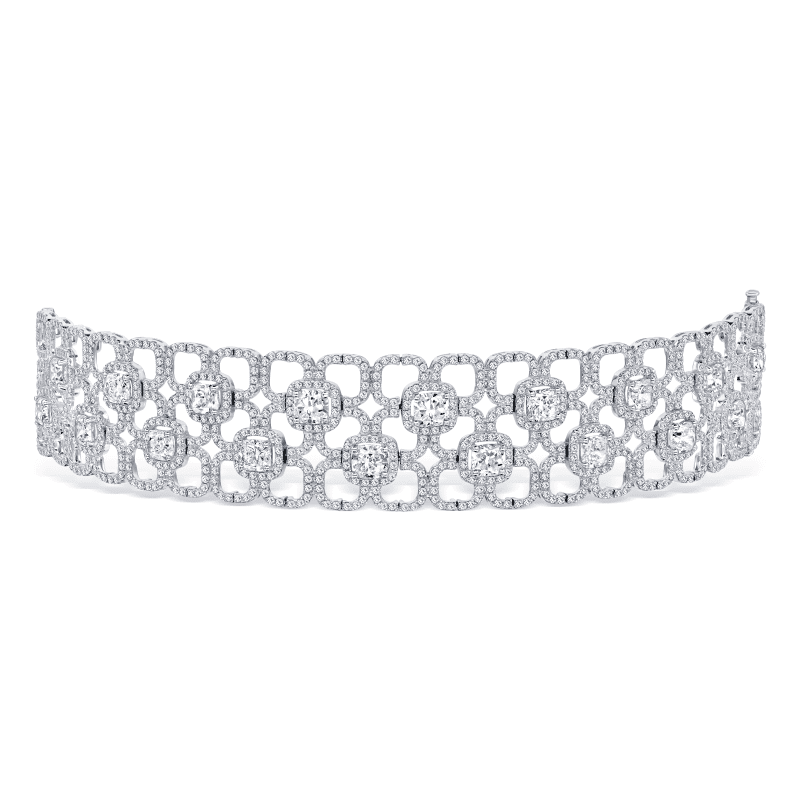 18ct D – F Flawless-VS2 Cushion Cut Diamond Bracelet