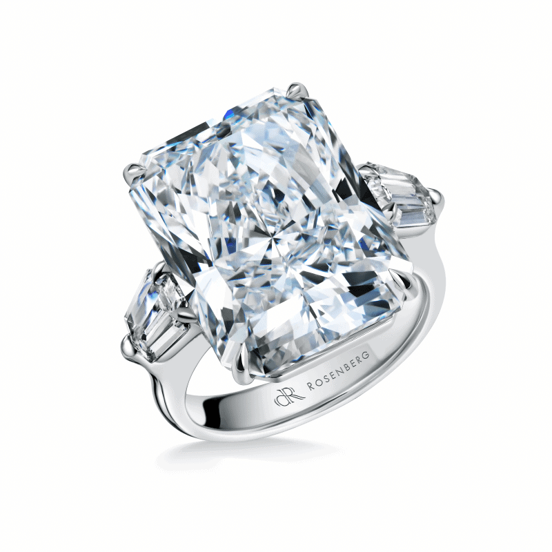 19 Carat E VVS2 Radiant Cut Diamond Ring