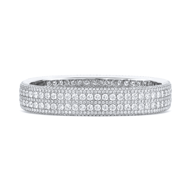 19 Carat D-F Flawless-VS2 Small Round Brilliant Cut Diamond Bangle