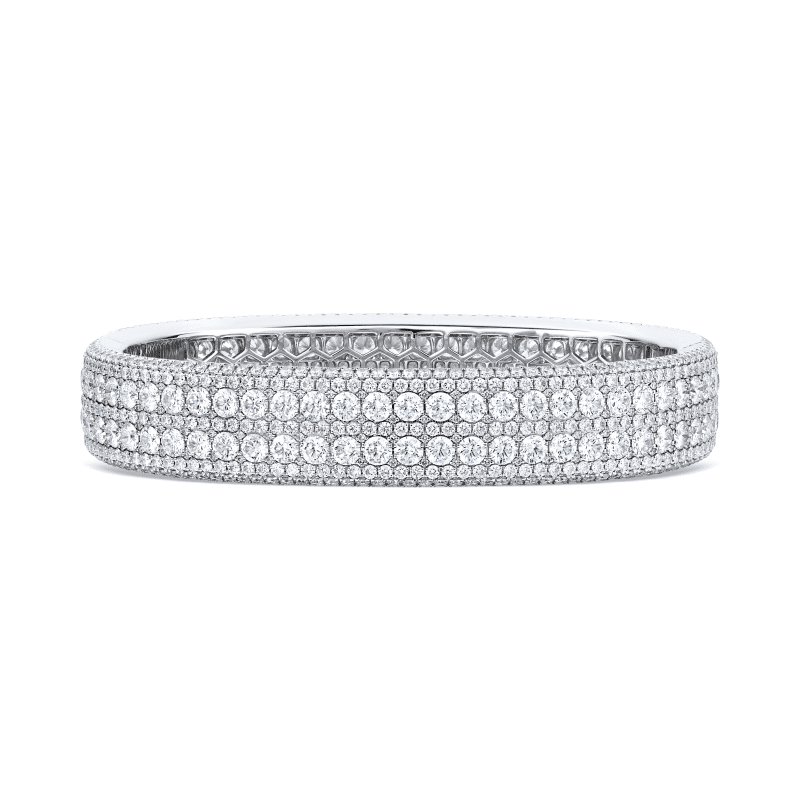 19 Carat D-F Flawless-VS2 Small Round Brilliant Cut Diamond Bangle