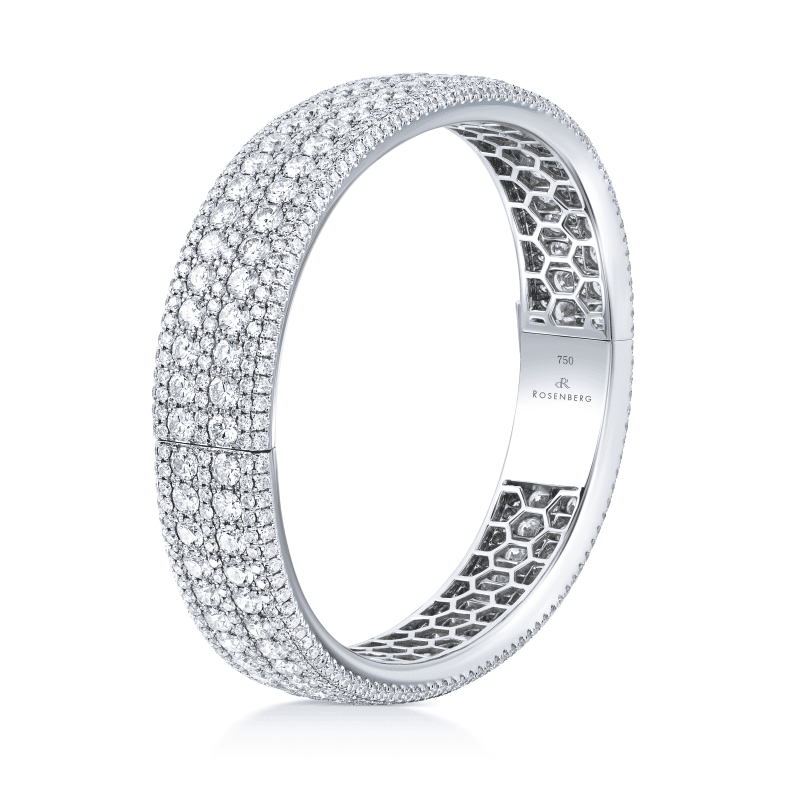 19 Carat D-F Flawless-VS2 Small Round Brilliant Cut Diamond Bangle