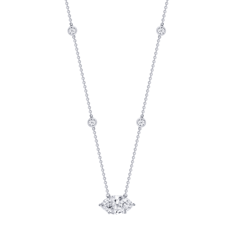 3 Carat G VVS1 Marquise Shape Diamond Pendant Necklace