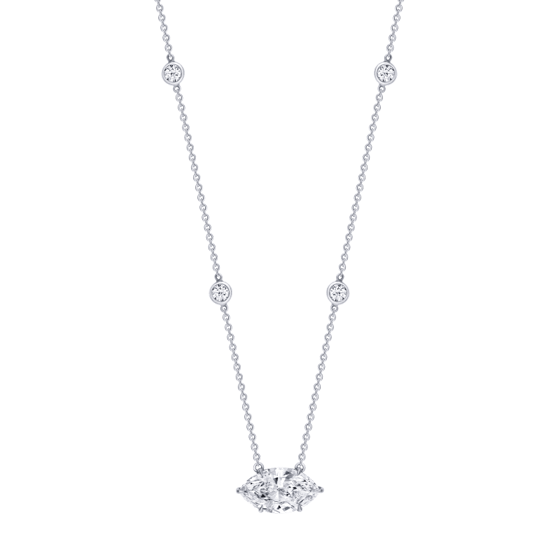 3 Carat G VVS1 Marquise Shape Diamond Pendant Necklace