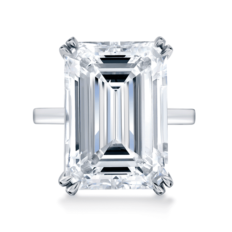 20 Carat D Flawless Emerald Cut Diamond Ring