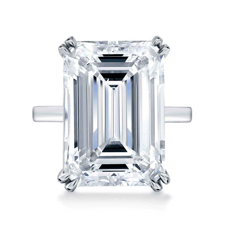 20 Carat D Flawless Emerald Cut Diamond Ring
