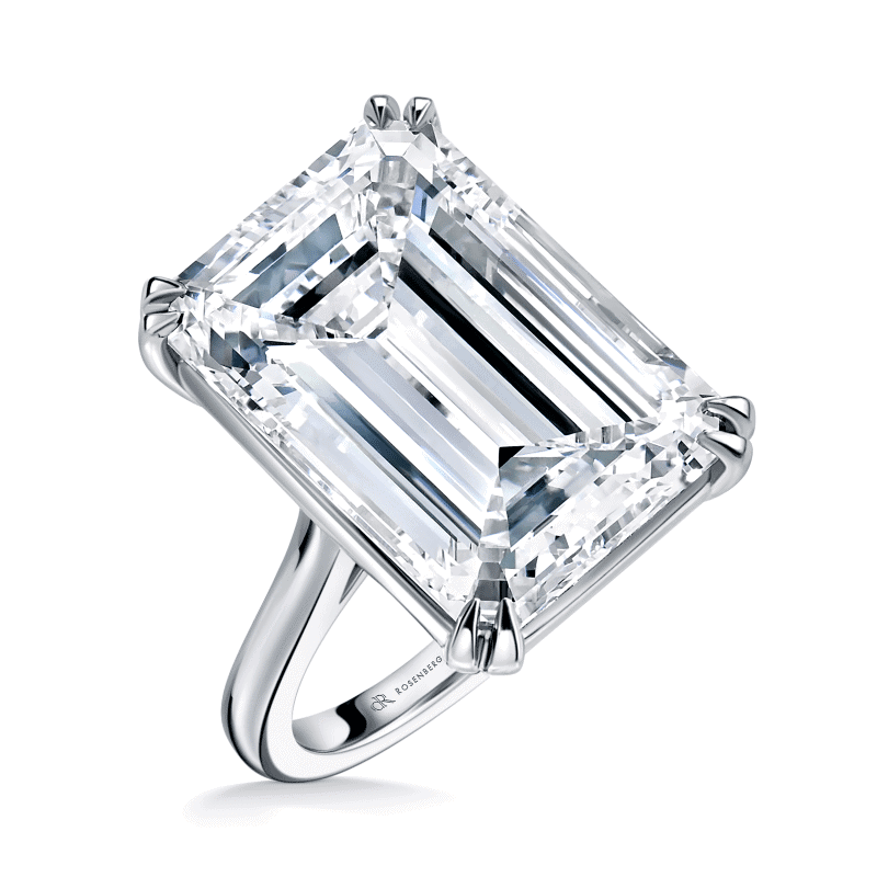 20 Carat D Flawless Emerald Cut Diamond Ring