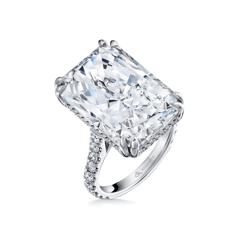 20 Carat I I1 Radiant Cut Diamond Ring