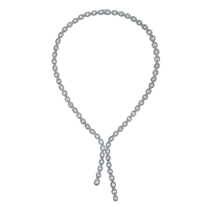 22ct D-F VS1-VS2 Oval Cut Diamond Lariat Necklace