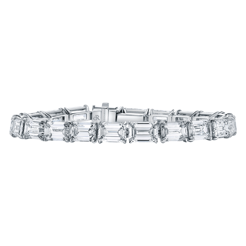 22ct D-F Flawless-VS2 Emerald Cut Diamond Bracelet