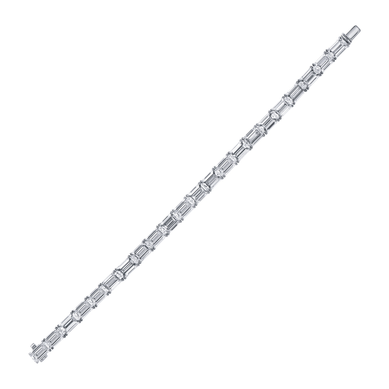 22ct D-F Flawless-VS2 Emerald Cut Diamond Bracelet