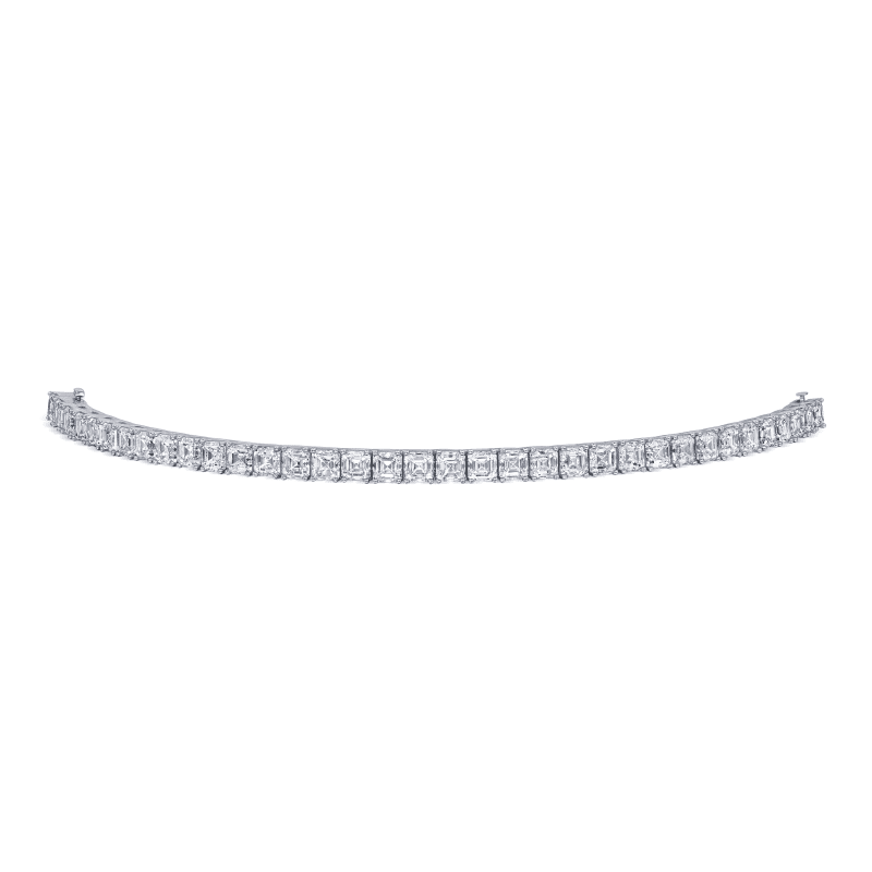 24ct D – F Flawless – VS2 Asscher Cut Diamond Bracelet