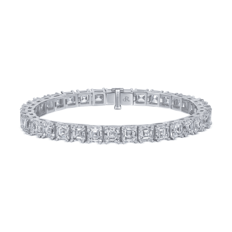 24ct D – F Flawless – VS2 Asscher Cut Diamond Bracelet