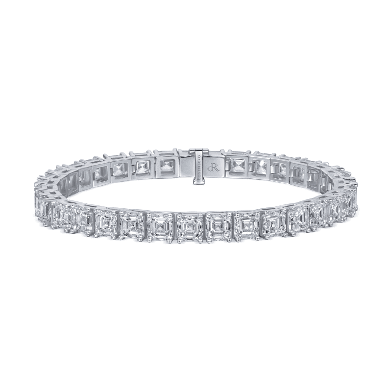 24ct D – F Flawless – VS2 Asscher Cut Diamond Bracelet