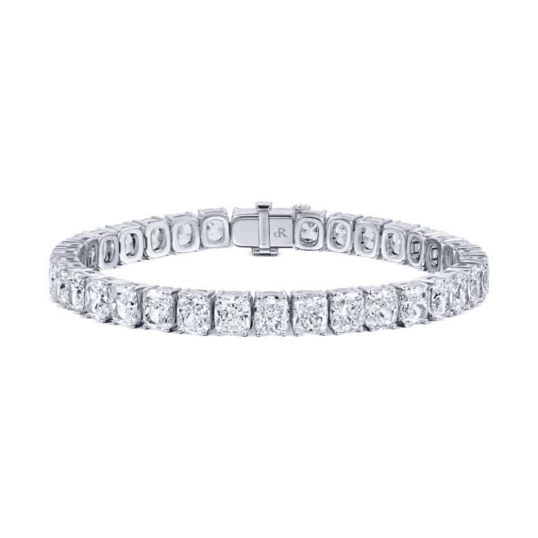 25 Carat D – F Flawless – VS2 Cushion Cut Diamond Bracelet