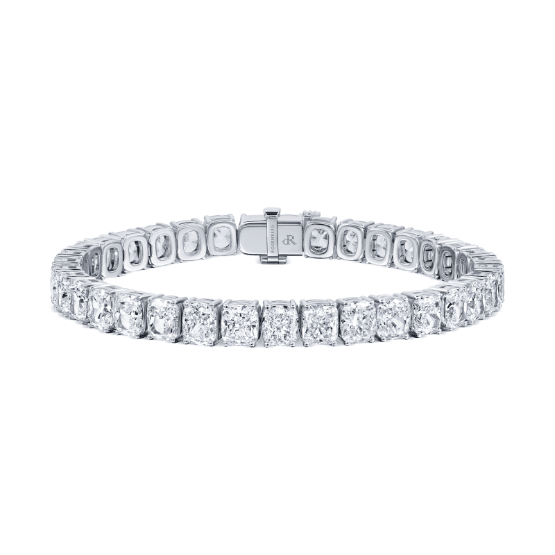 25 Carat D – F Flawless – VS2 Cushion Cut Diamond Bracelet