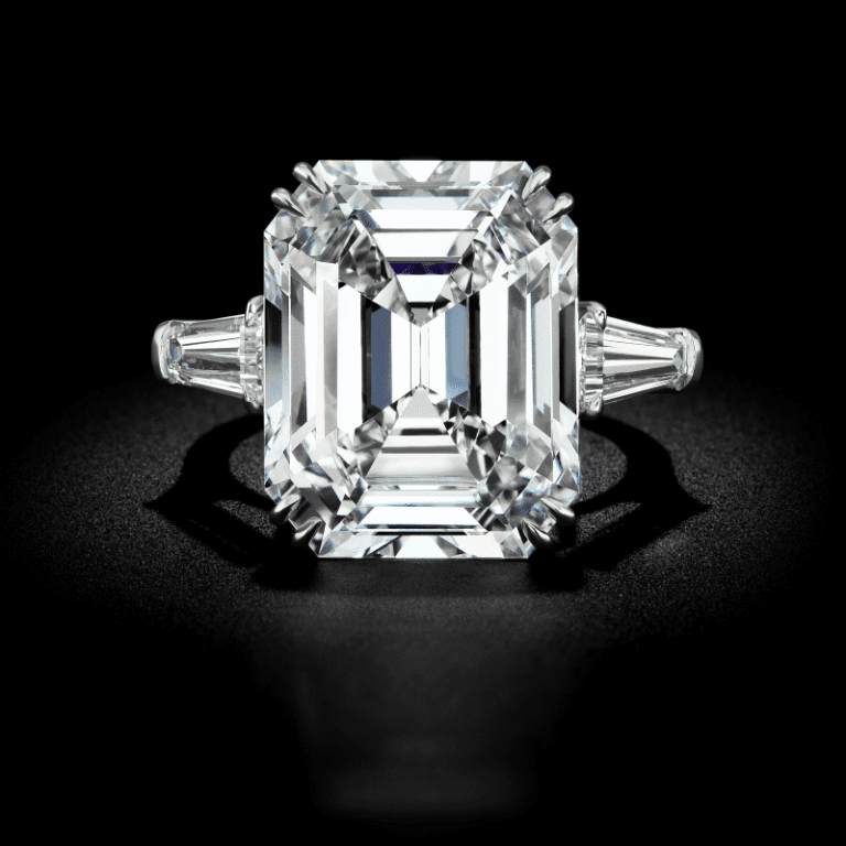 25 Carat D Flawless Emerald Cut Diamond Ring