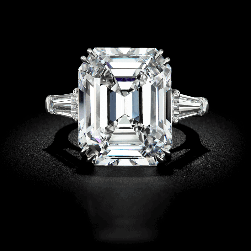 25 Carat D Flawless Emerald Cut Diamond Ring