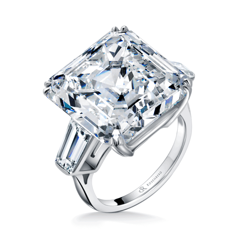 25 Carat D Flawless Asscher Cut Diamond Ring