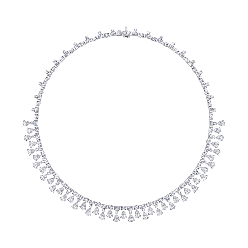 26 Carat F VS1 Multi Shape Diamond Necklace