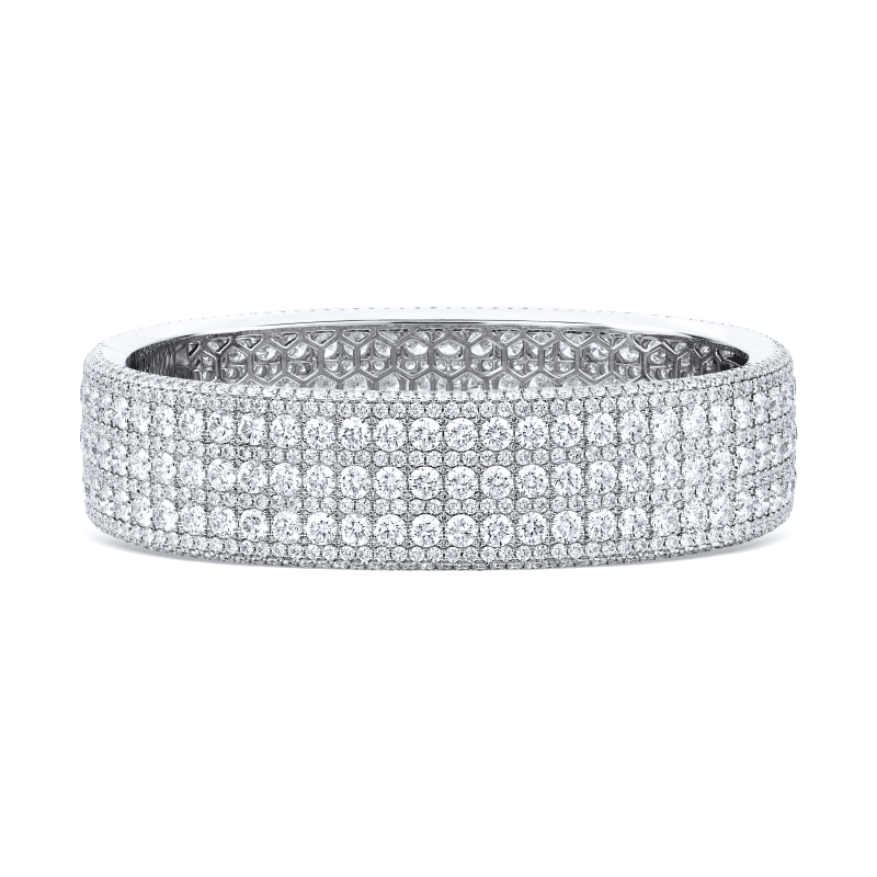 26 Carat D-Flawless-VS2 Medium Round Brilliant Cut Diamond Bangle