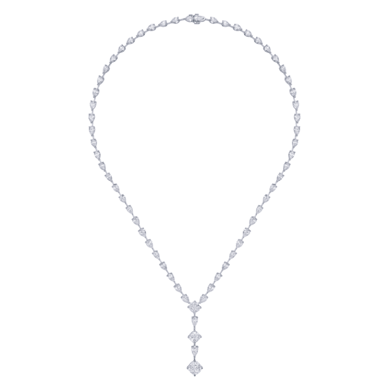 30 Carat D-G-VVS1 Cushion Cut Diamond Lariat Necklace