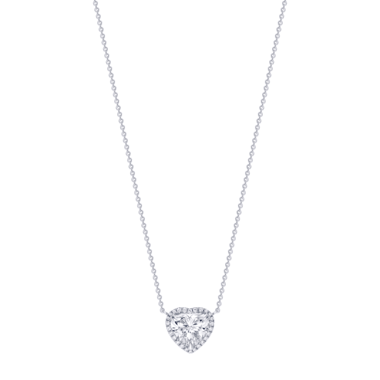 3 Carat F VS2 Heart Shape Diamond Pendant Necklace