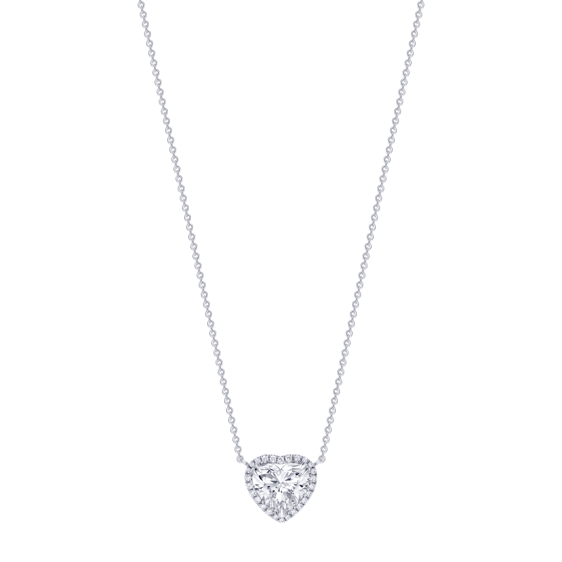 3 Carat F VS2 Heart Shape Diamond Pendant Necklace