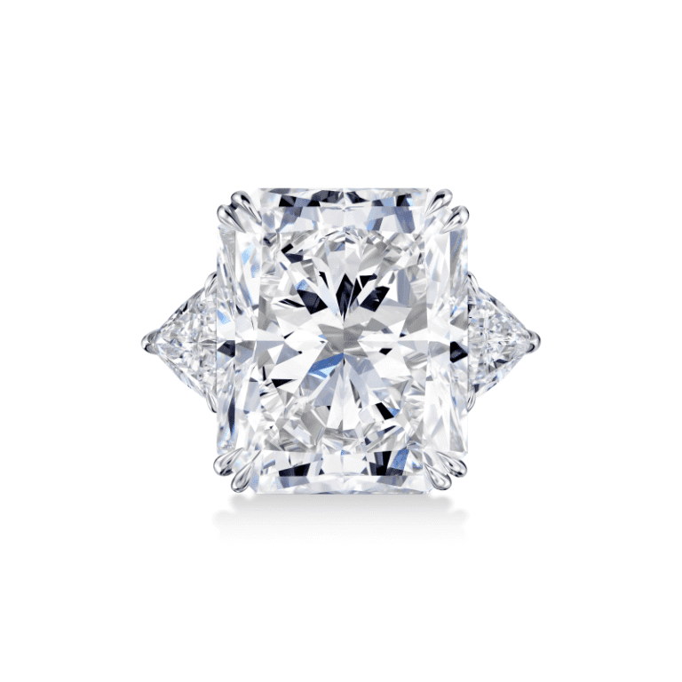 30 Carat F VS1 Radiant Cut Diamond Ring