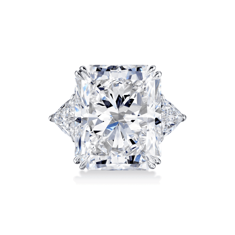 30 Carat F VS1 Radiant Cut Diamond Ring