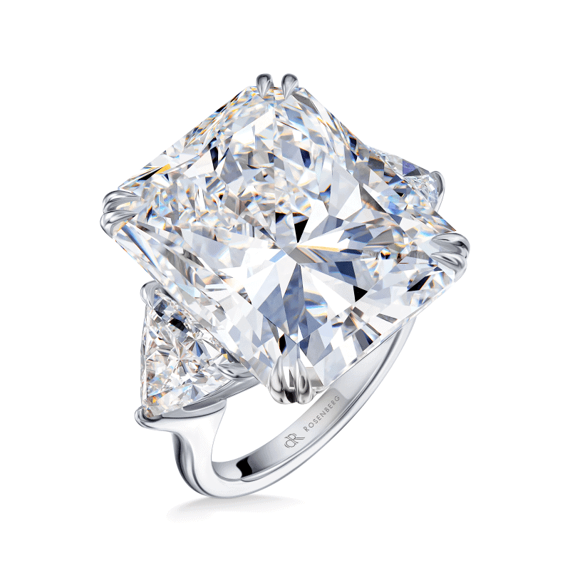 30 Carat F VS1 Radiant Cut Diamond Ring