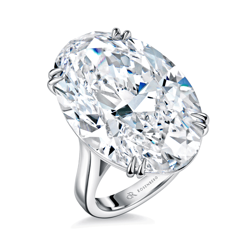 30 Carat D Flawless Oval Cut Diamond Ring