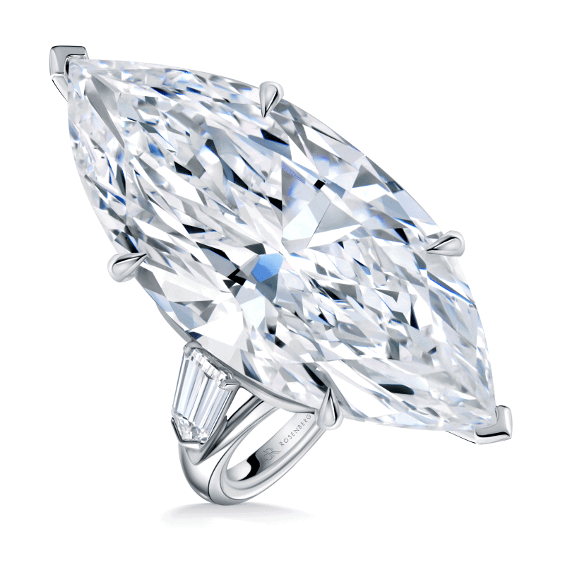 35 Carat D VS1 Marquise Shape Diamond Ring