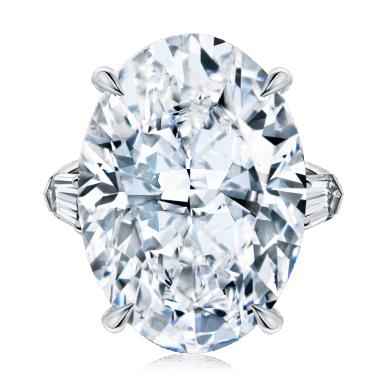 35 Carat D VVS2 Oval Cut Diamond Ring