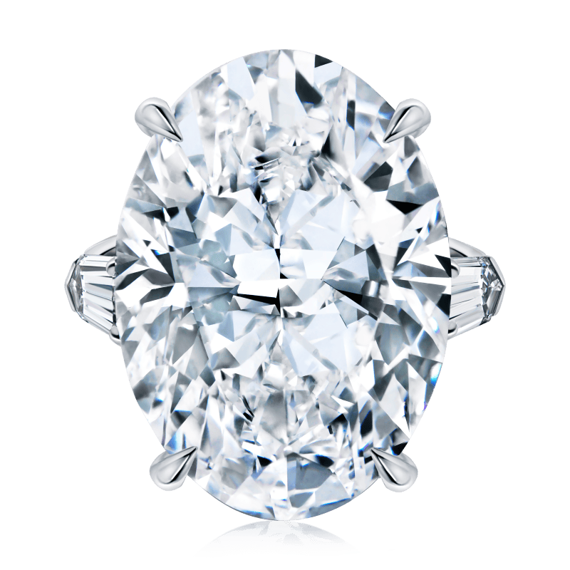 35 Carat D VVS2 Oval Cut Diamond Ring