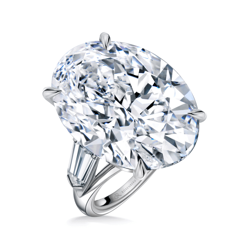 35 Carat D VVS2 Oval Cut Diamond Ring