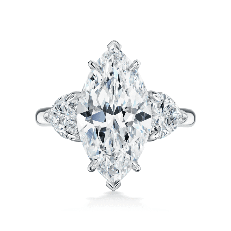 5 Carat D (Flawless) Marquise Shape Diamond Ring