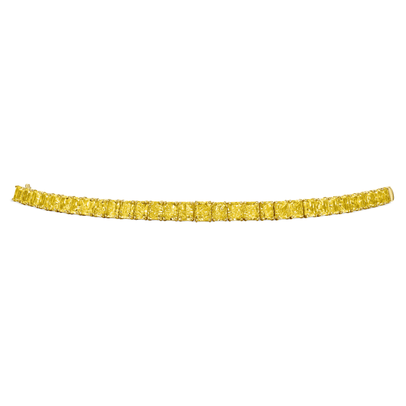 43 Carat Fancy Yellow VS2 – Radiant Cut Diamond Graduated Bracelet