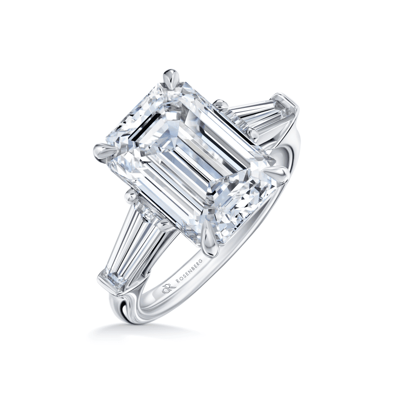 5 Carat D VS2 Emerald Cut Diamond Ring