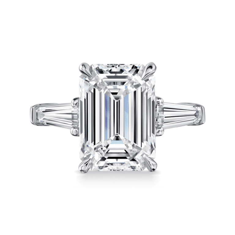 5 Carat D VS2 Emerald Cut Diamond Ring