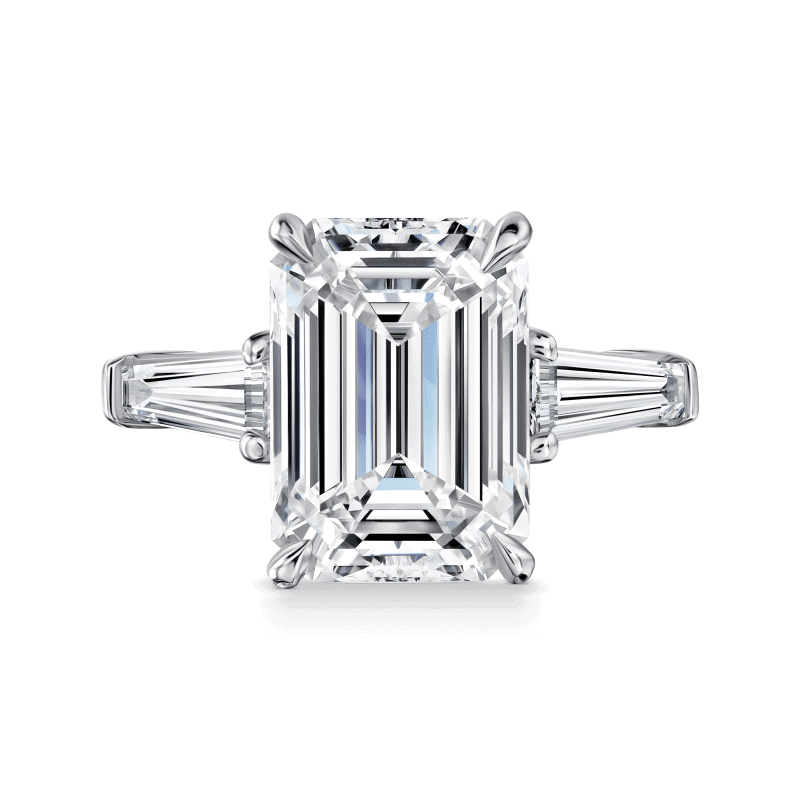 5 Carat D VS2 Emerald Cut Diamond Ring