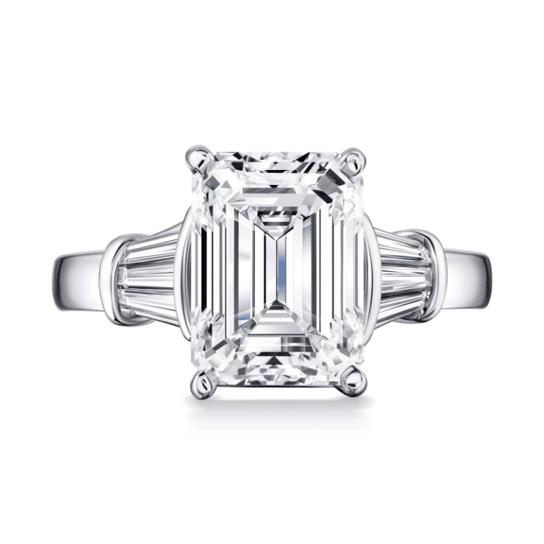 5 Carat F VS2 Emerald Cut Diamond Ring