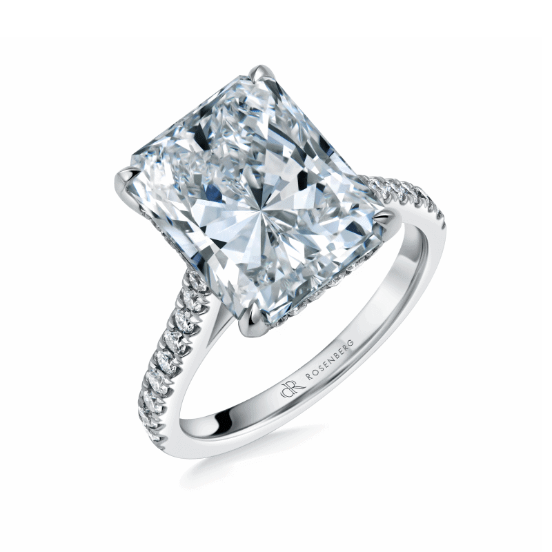 5 Carat D VS2 Radiant Cut Diamond Ring