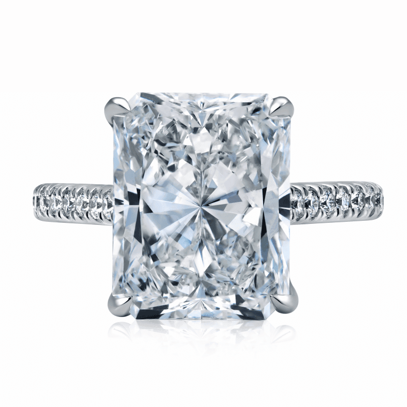 5 Carat D VS2 Radiant Cut Diamond Ring
