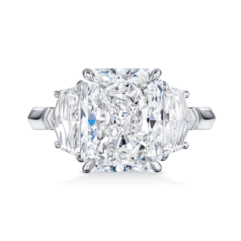5 Carat F VS1 Radiant Cut Diamond Ring