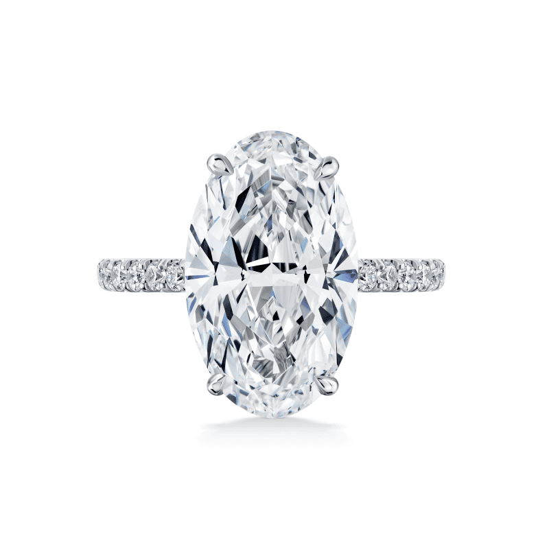 5 Carat D VS2 Oval Cut Diamond Ring