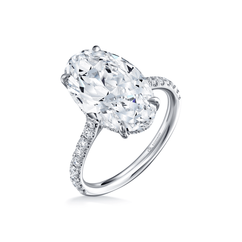 5 Carat D VS2 Oval Cut Diamond Ring